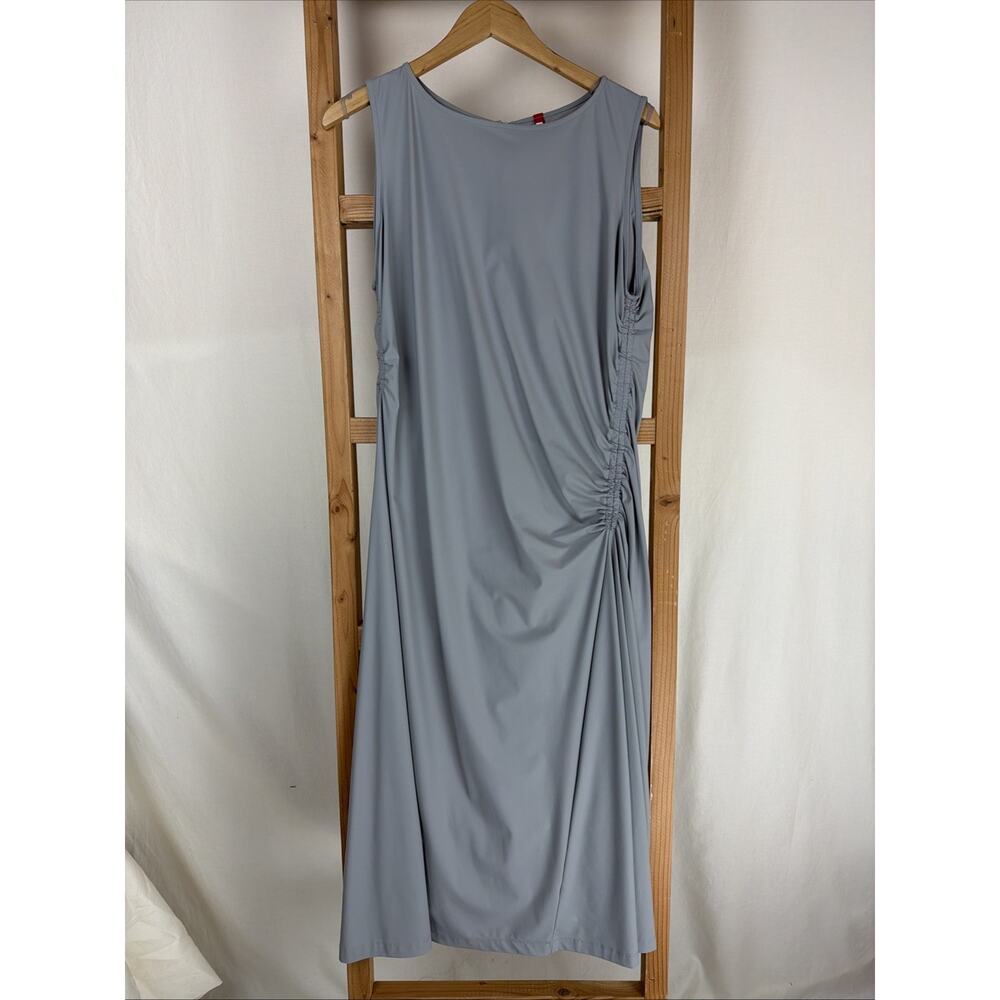 NWT IC Collection Gray Sleeveless Ruching Dress #1011 Size XL
